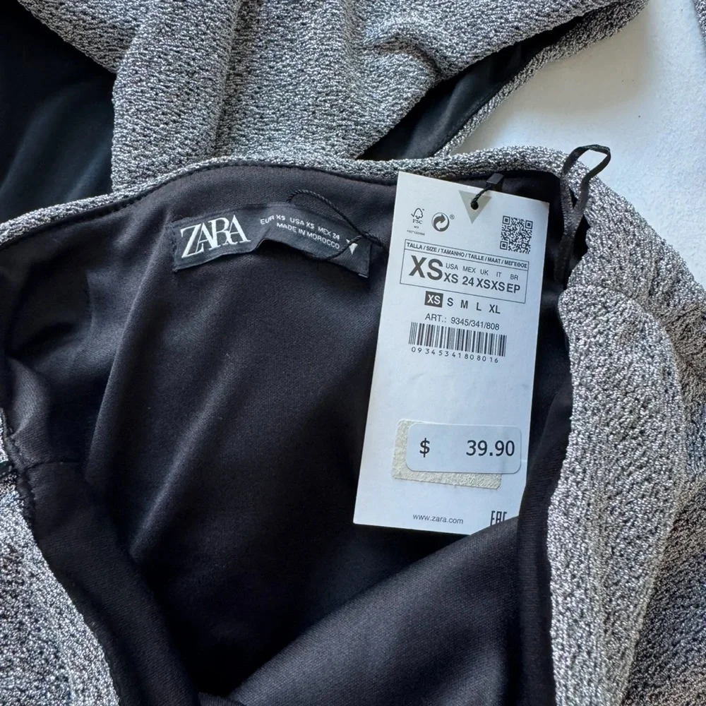 Zara Metallic Bodysuit + Mini Skirt Set XS - Picture 2 of 4